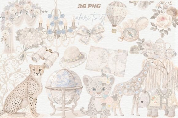 Download Vintage Elegant Safari Animals Travel - Premium Resources