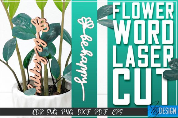 Download Flower Word Laser Cut SVG | Flower Decor - Flower decor Collection