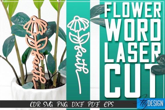 Download Flower Word Laser Cut SVG | Flower Decor - Flower decor Collection