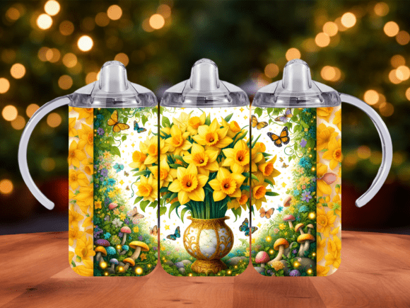 Download Yellow Daffodil Vase 12 Oz Tumbler Wrap - Daffodil Collection