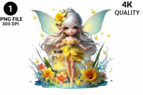 Download Spring Fairy Clipart Yellow Daffodil PNG - Daffodil Collection