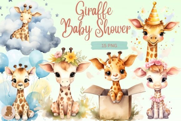 Download Watercolor Giraffe Baby Shower - Giraffe baby Collection