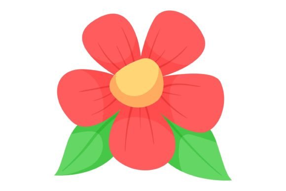 Download Red Flower Decor Sticker Design - Flower decor Collection