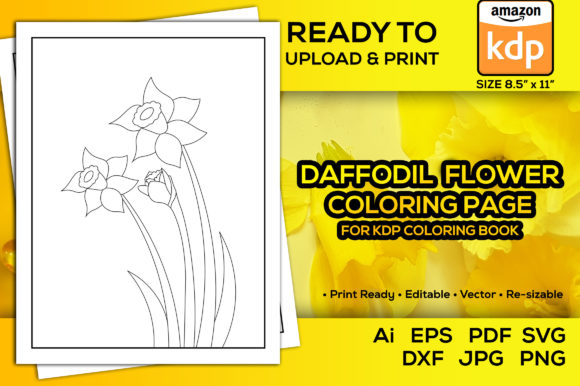 Download Daffodil Flower Coloring Pages Kdp Book - Daffodil Collection