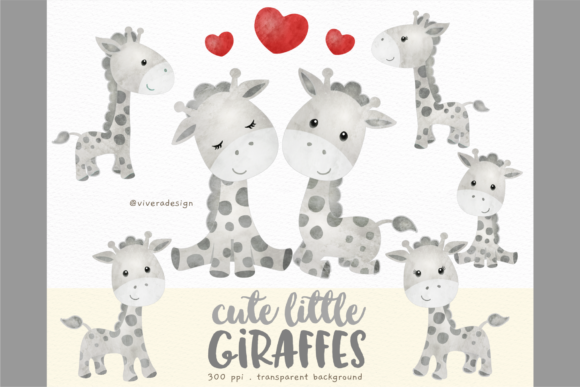 Download Cute Little Giraffes Watercolor Clipars - Giraffes watercolor Collection