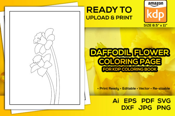 Download Daffodil Flower Coloring Pages Kdp Book - Daffodil Collection