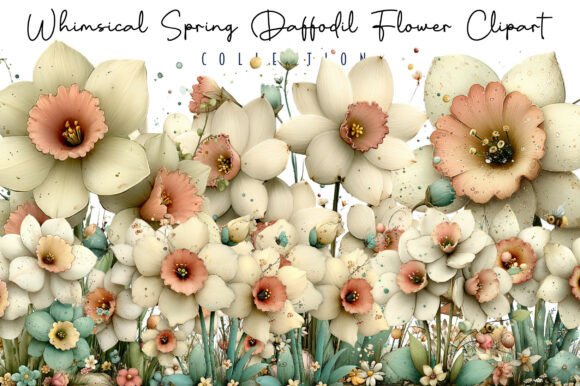 Download Whimsical Spring Daffodil Flower Clipart - Daffodil Collection