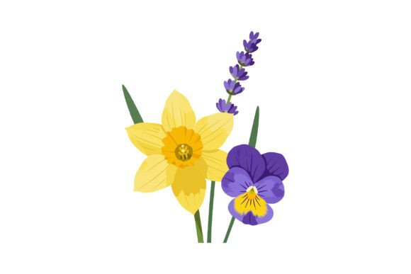 Download Yellow Daffodil Purple Pansy and Lavende - Daffodil Collection