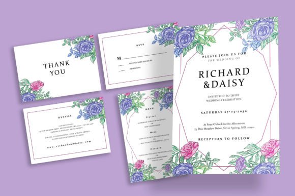 Download Wedding Invitation – Blush Flower - Blush flower Collection